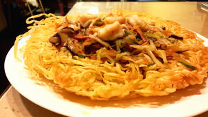 韭香鲜虾两面黄----上海经典菜肴的做法 步骤11