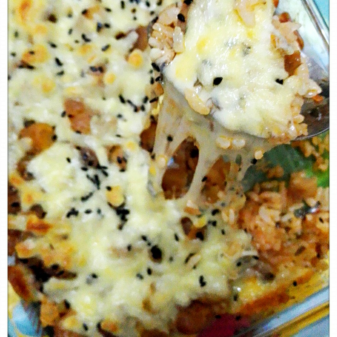 鲜虾培根芝士焗饭