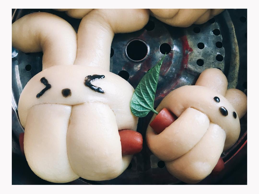 兔子香肠馒头（一次发酵）