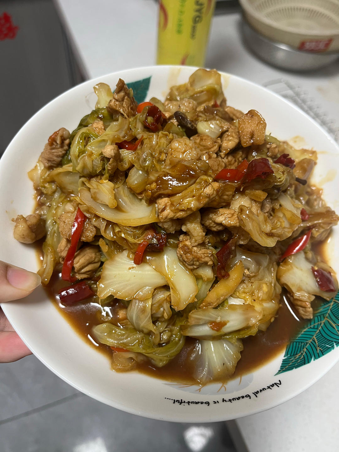 手撕包菜炒肉 🥩