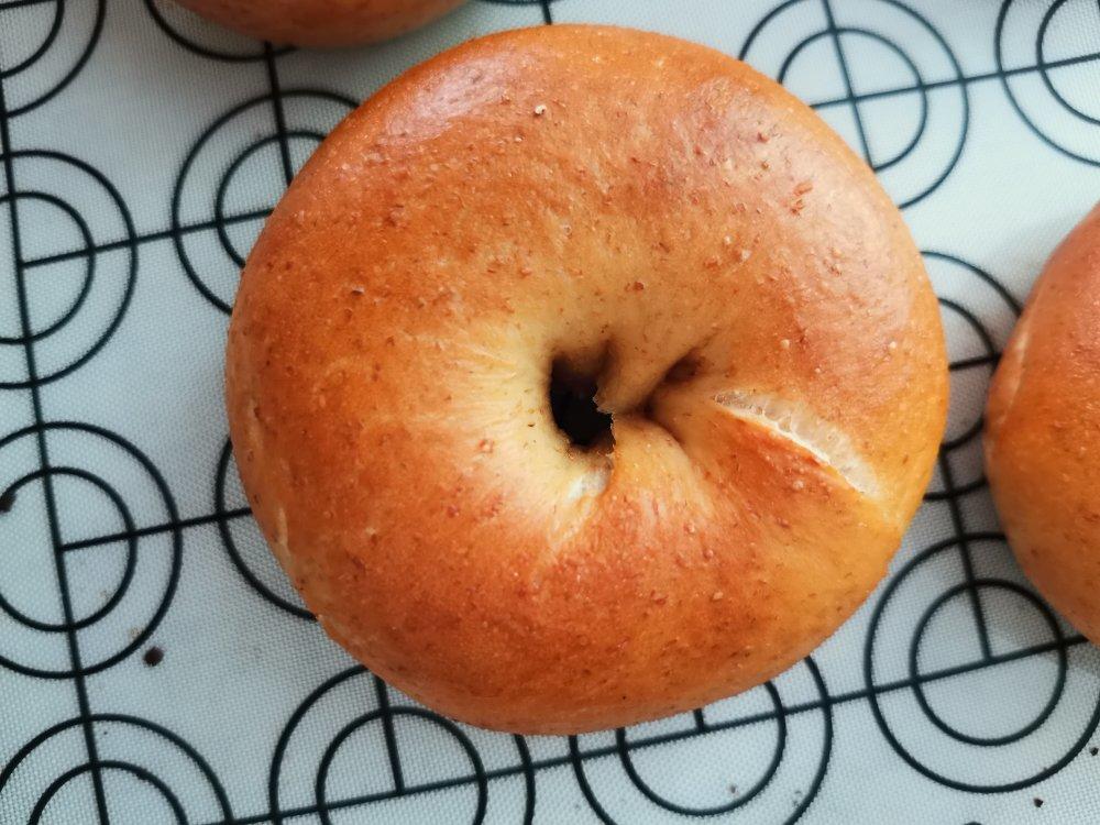 （无油）全麦黑麦贝果bagel~咬劲十足，越嚼越香