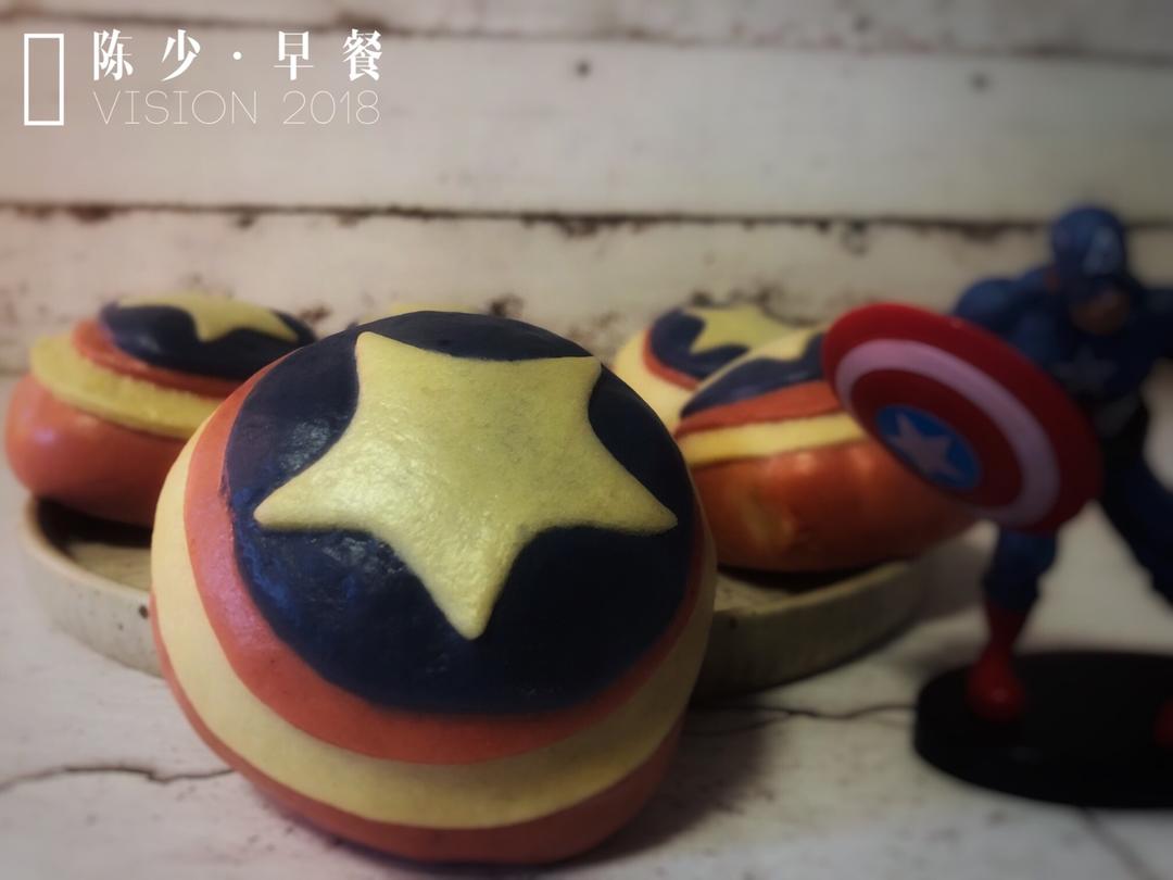 美国队长盾牌豆沙包