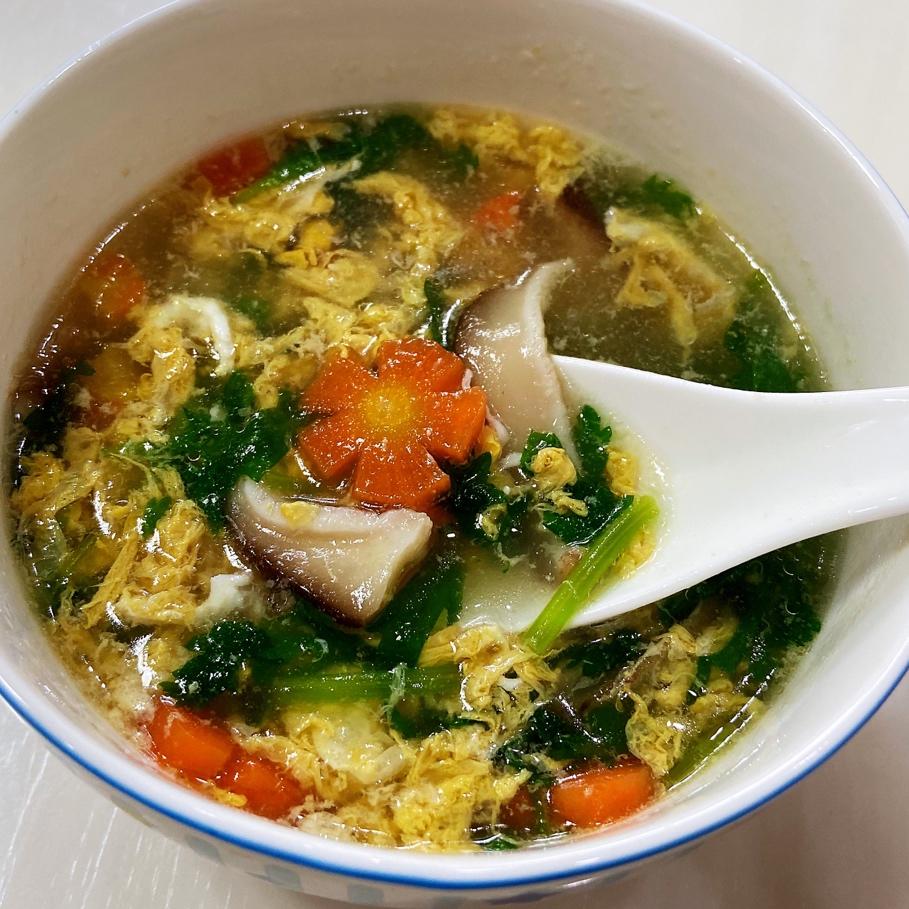 家常版芙蓉鲜蔬汤（菠菜）