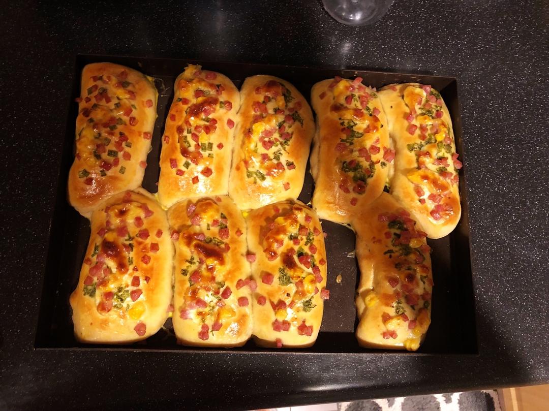 香葱火腿肉松面包