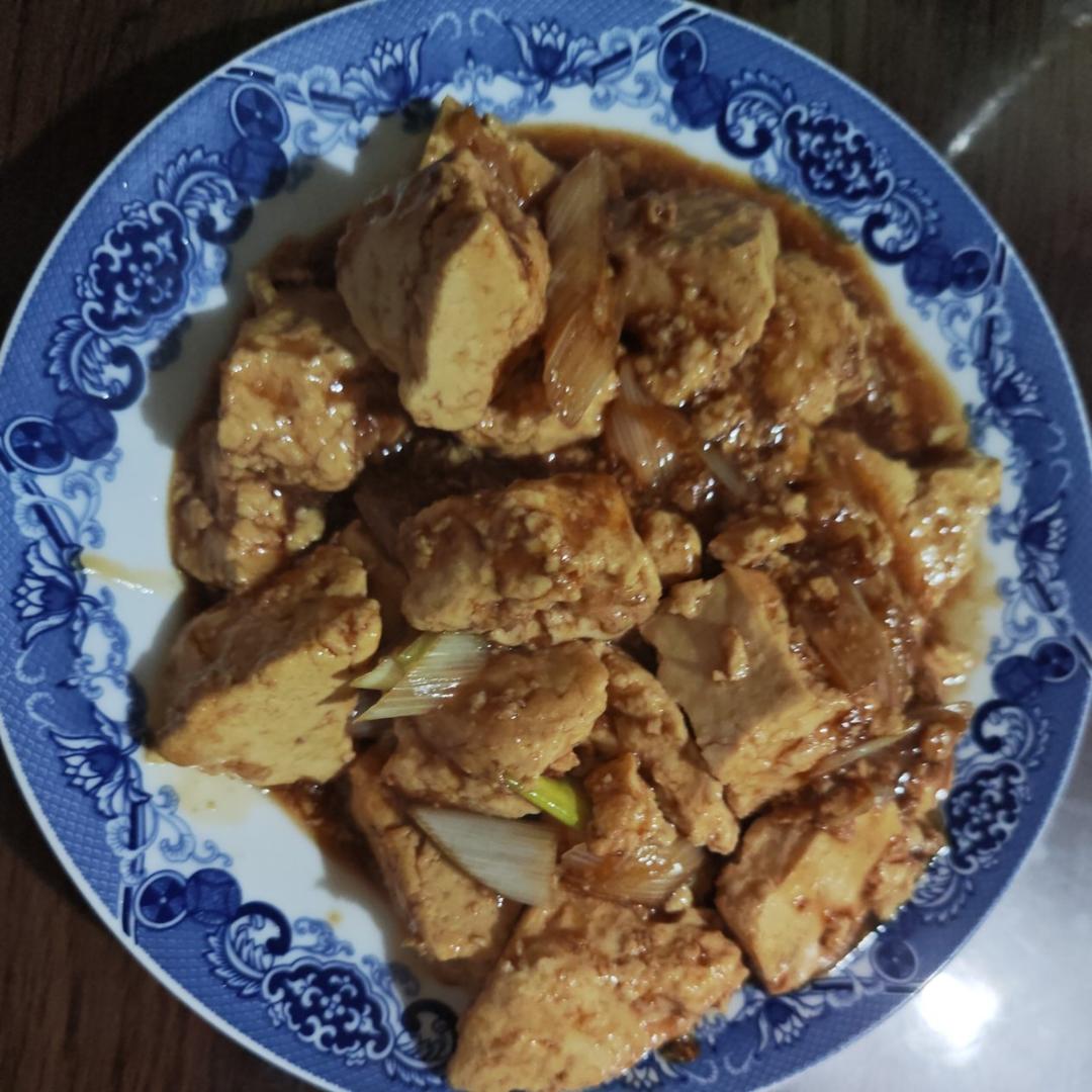 葱烧豆腐