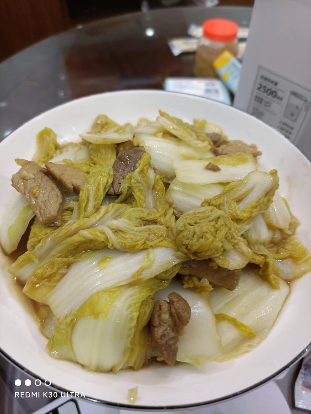 娃娃菜炒五花肉(三人份)