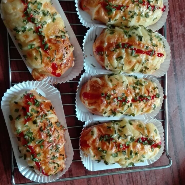 香葱芝士肉松面包