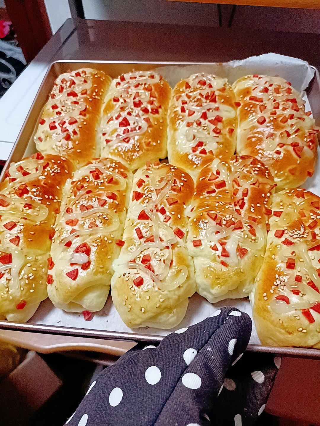 香葱火腿肉松面包