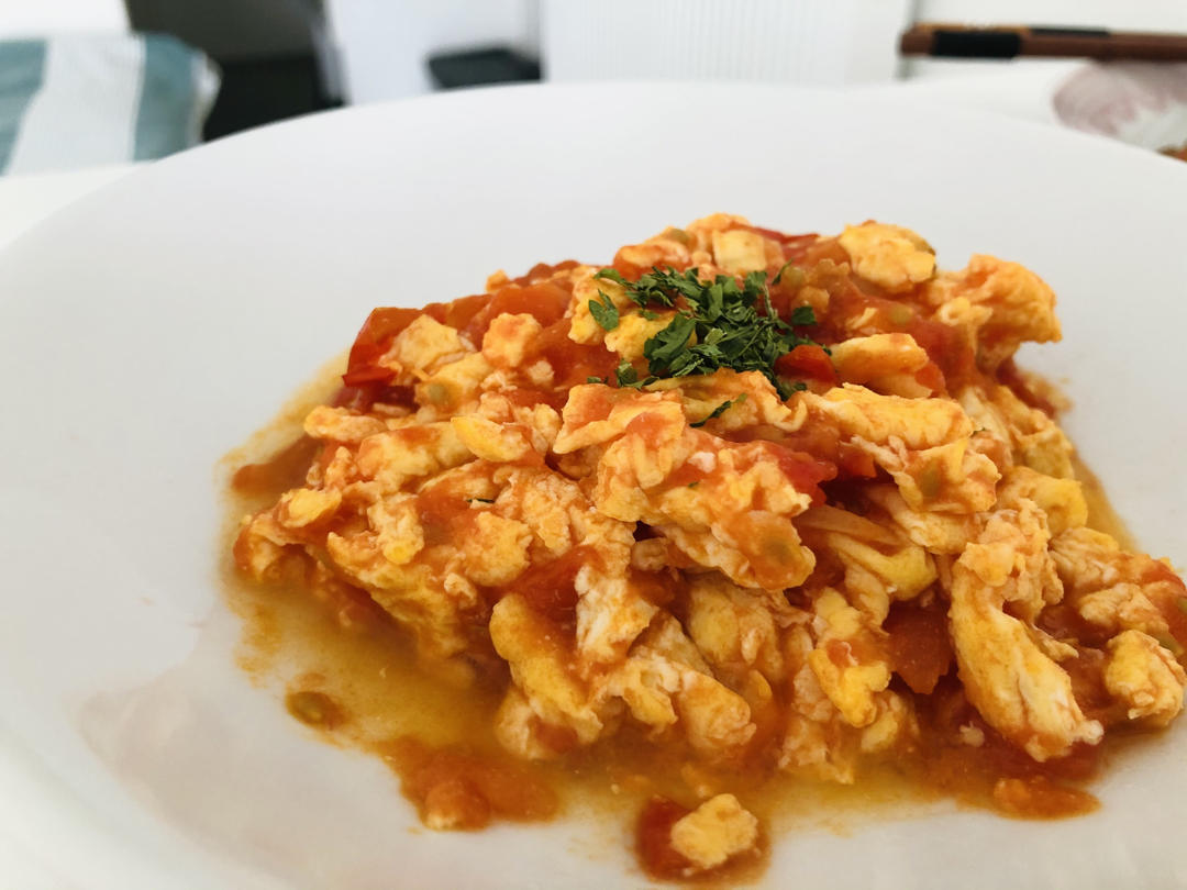 番茄炒鸡蛋（超浓的番茄味）