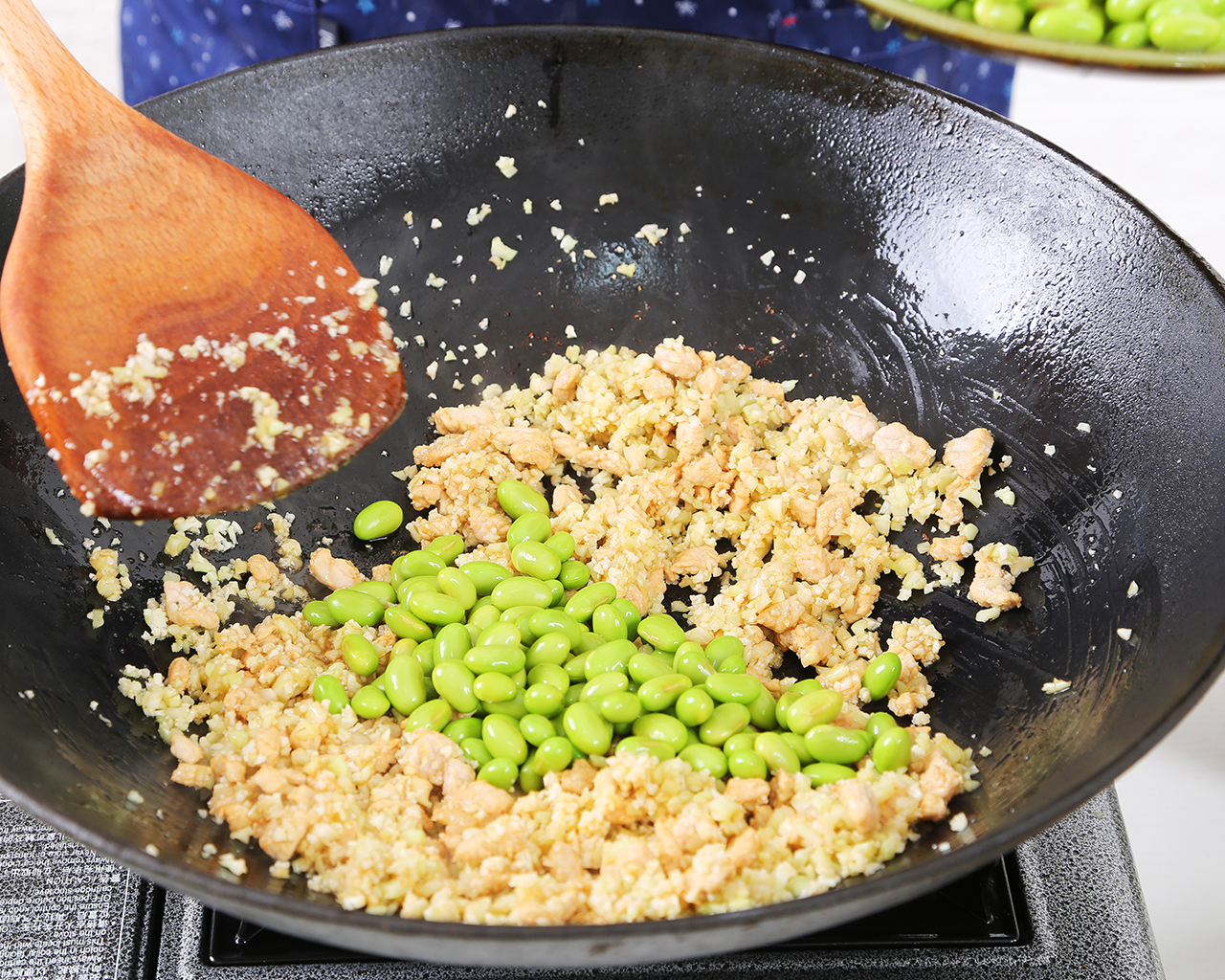 【减脂晚餐】青豆花菜饭的做法 步骤7