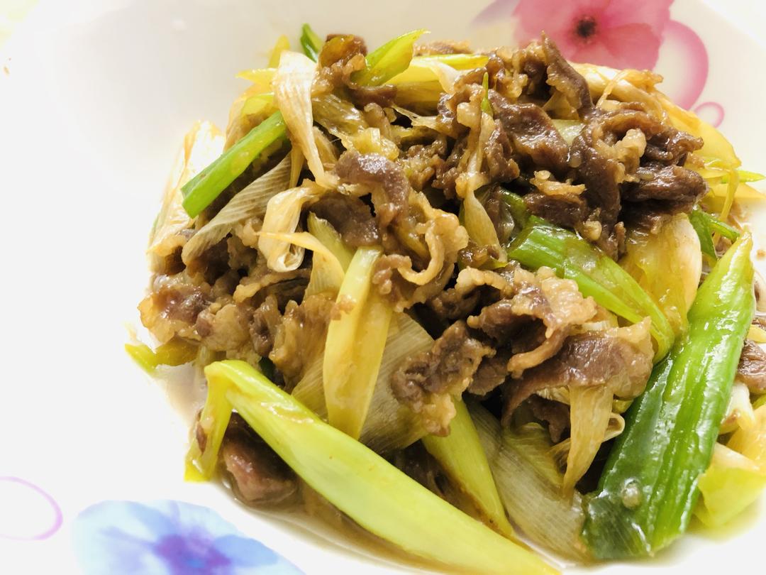 大葱肥牛的做法