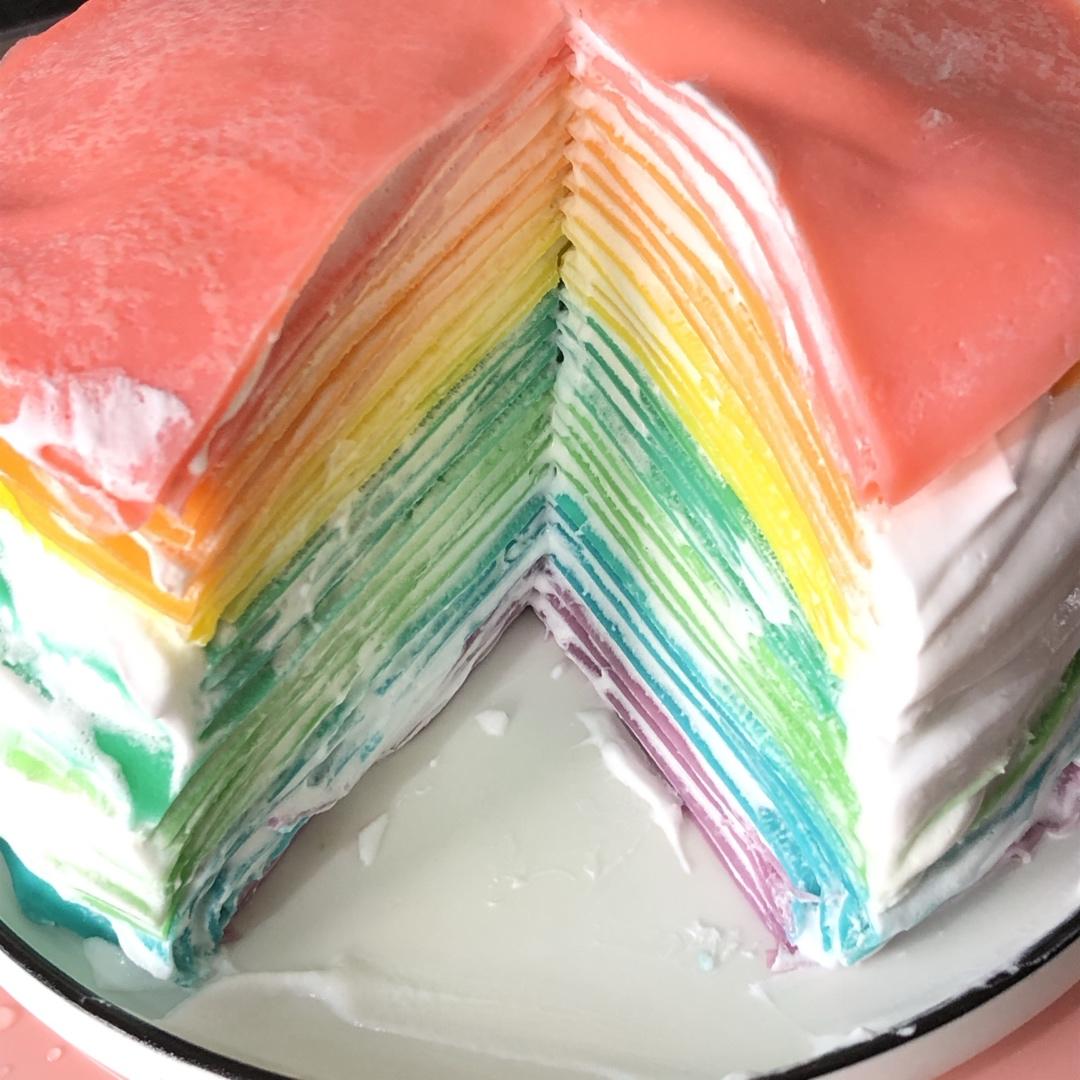 彩虹千层蛋糕 彩虹可丽饼(Mille Crepe Cake)