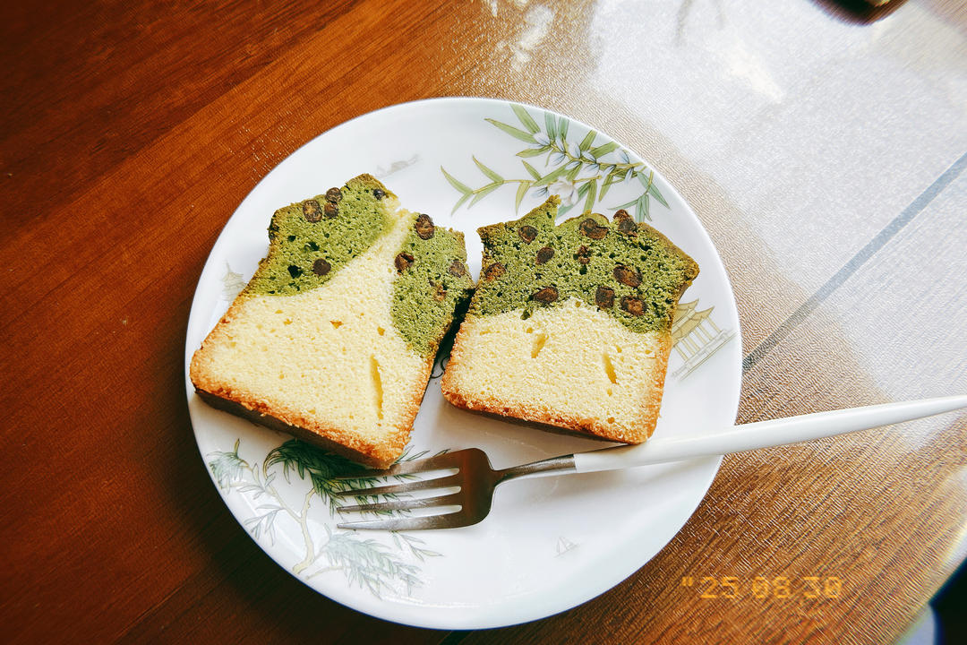 香草&抹茶双拼磅蛋糕（白菜磅）