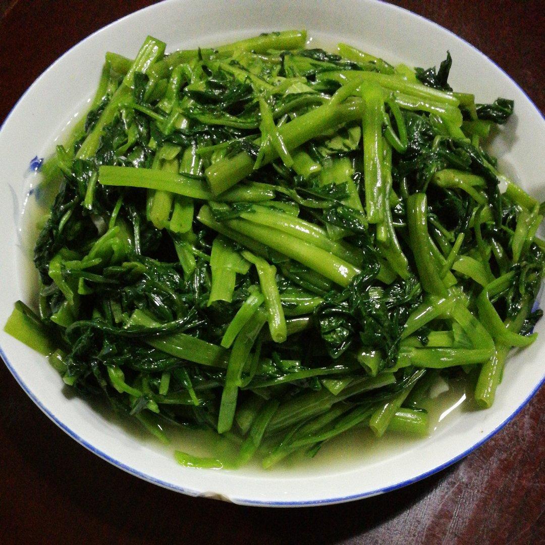 炝炒空心菜（不黑的秘密）