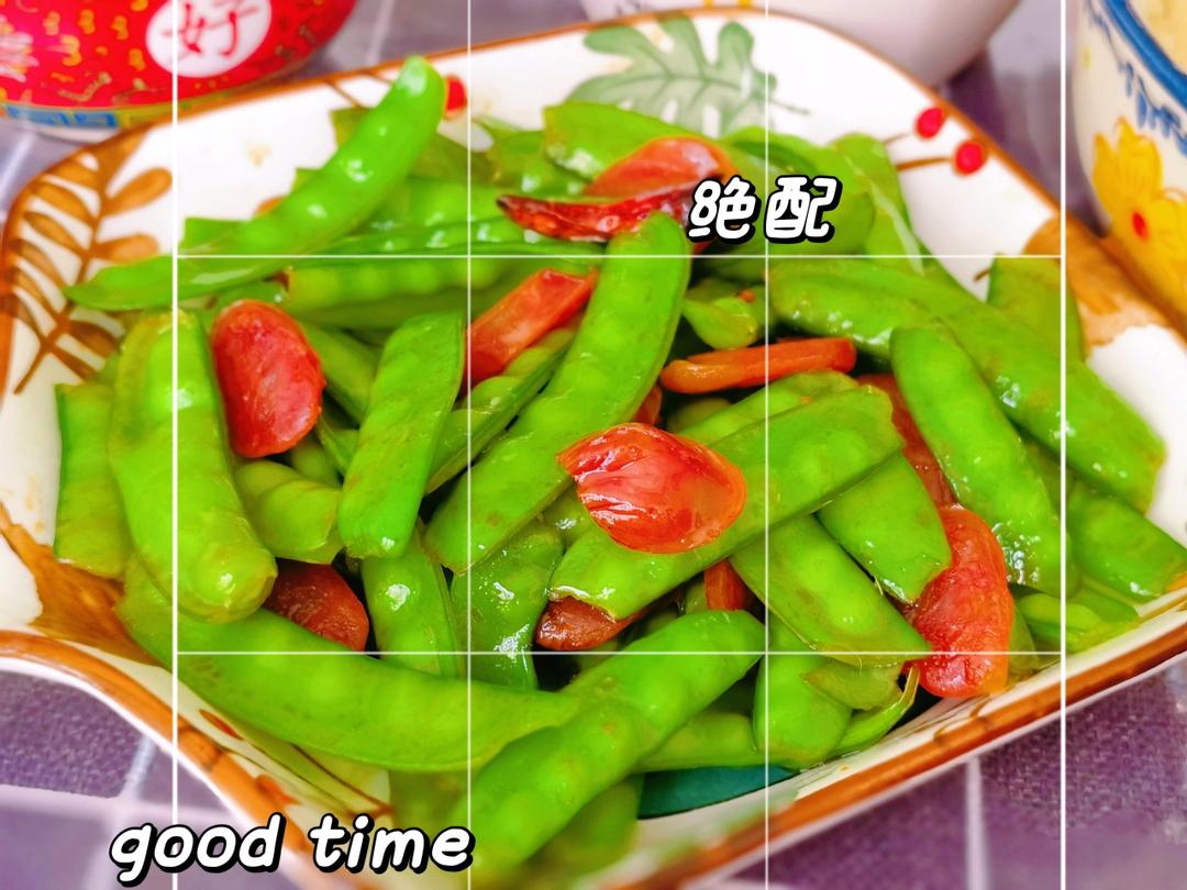 无比简单的荷兰豆炒腊肠，营养又好吃～！