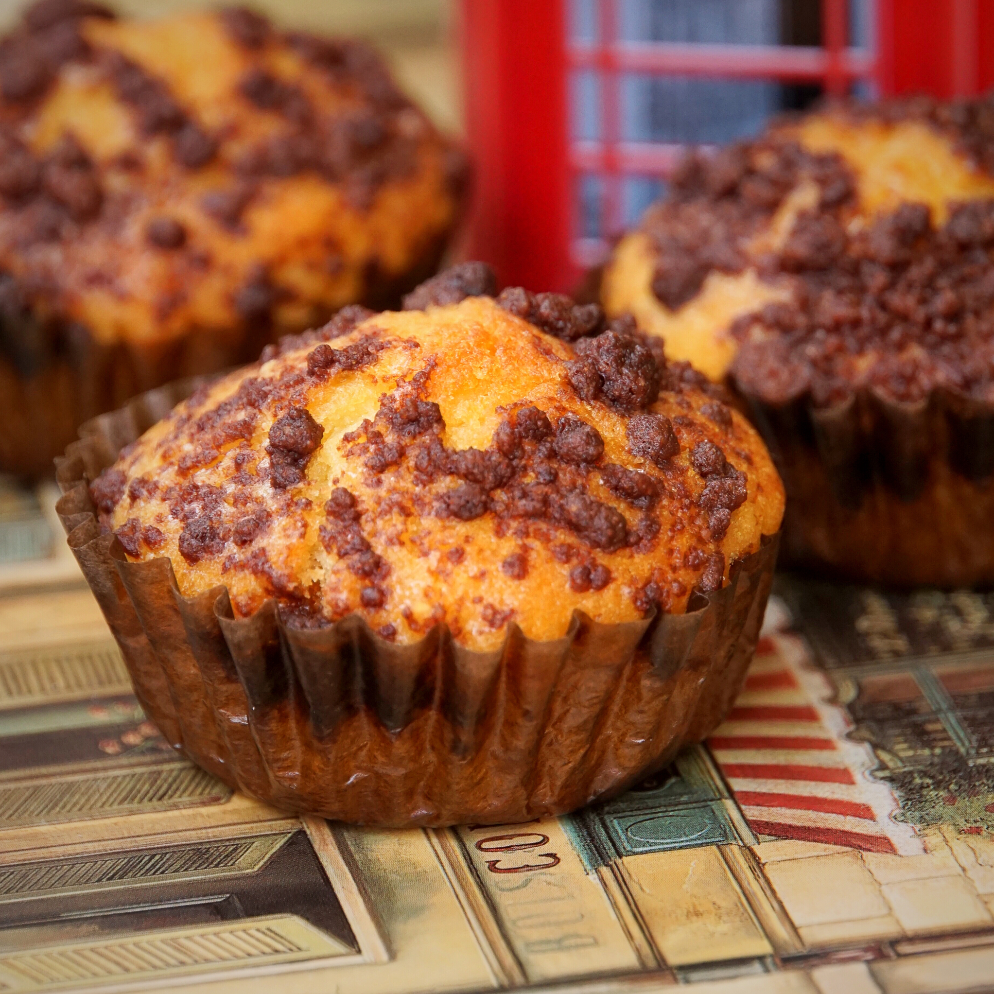 巧克力酥顶玛芬蛋糕 Choc Chip Muffins