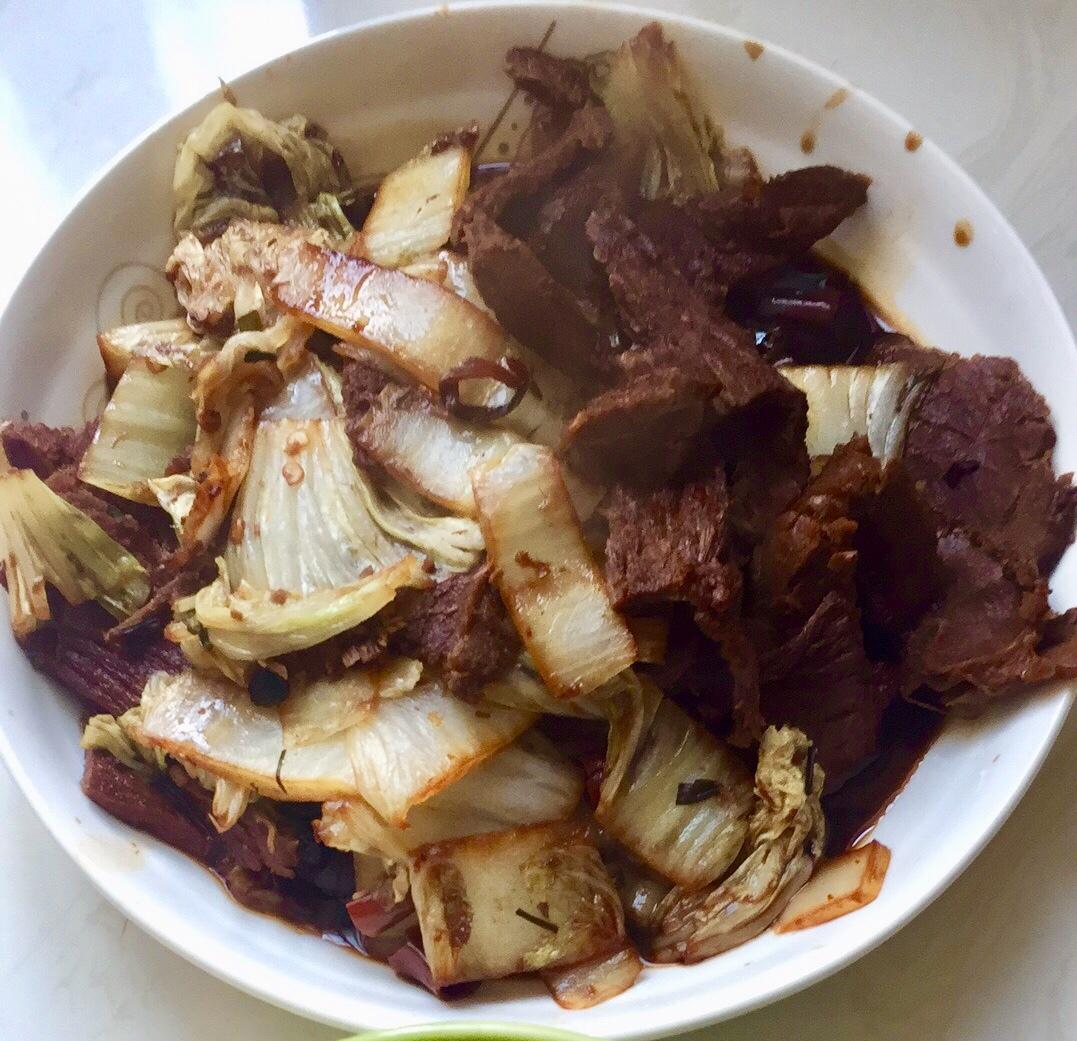 熟牛肉炒大白菜