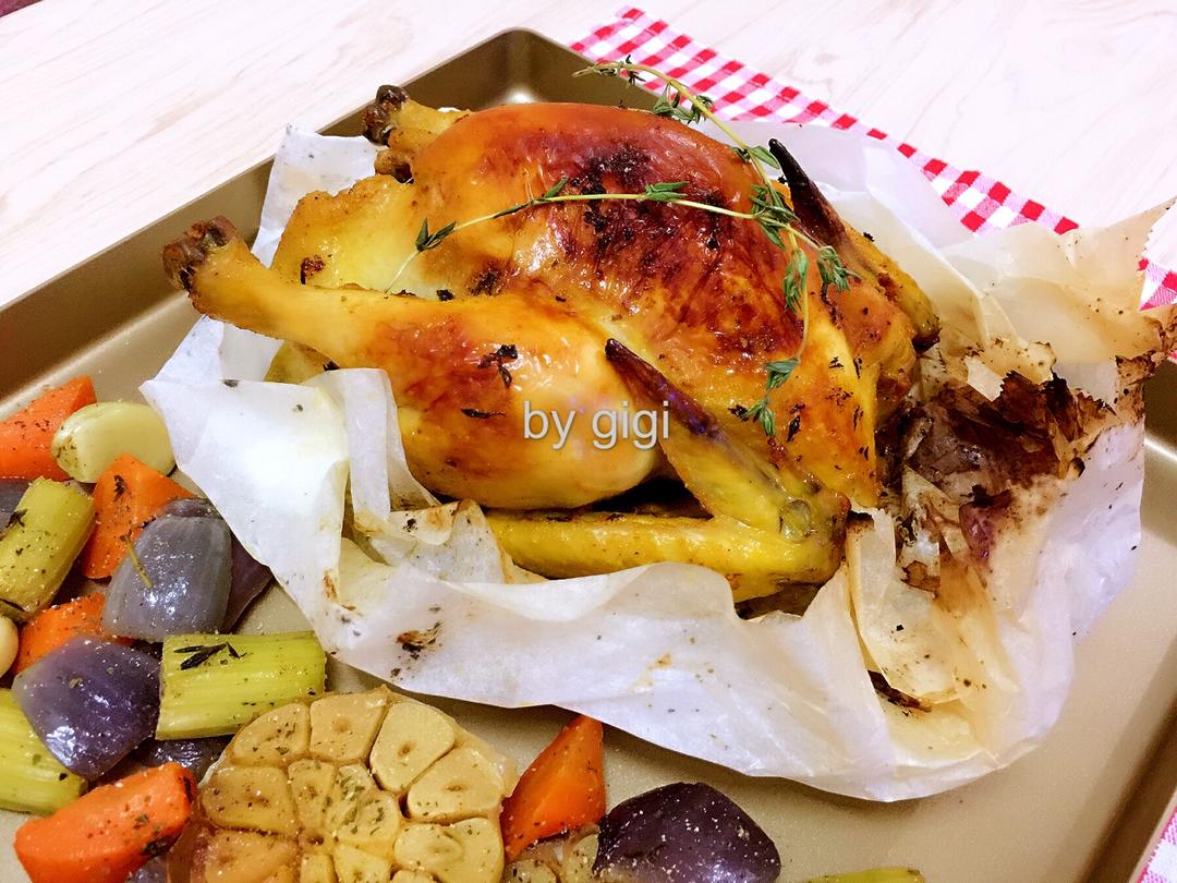 烤香蒜紙包雞的做法
