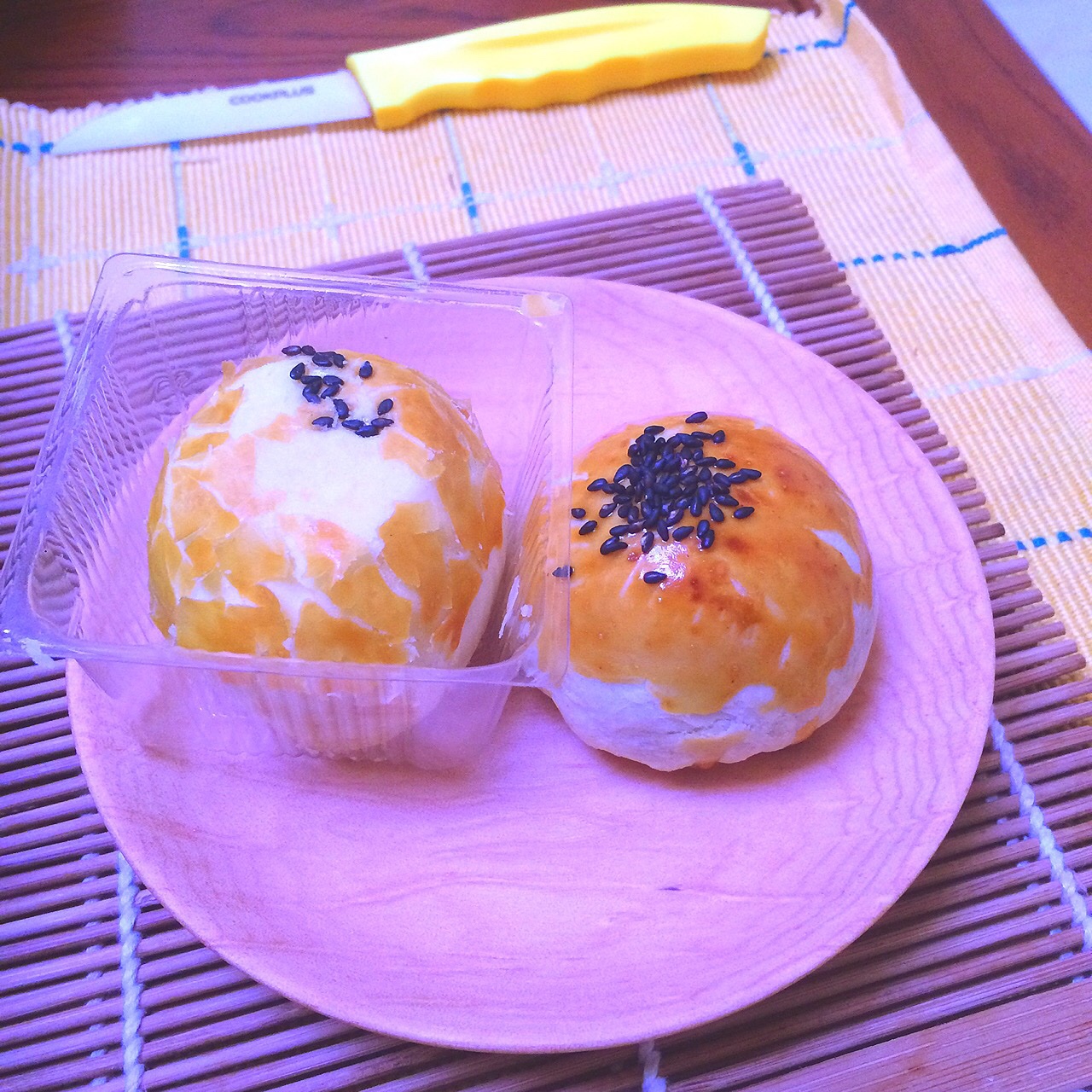 蛋黄酥~紫薯、抹茶、原味~花好月圆，中秋快乐~内附一次做六色蛋黄酥方法~