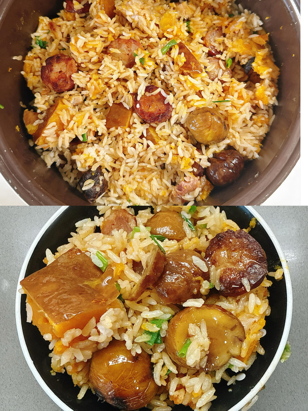 南瓜🎃板栗🌰腊肠焖饭‼️神仙搭配，谁吃谁赞‼️