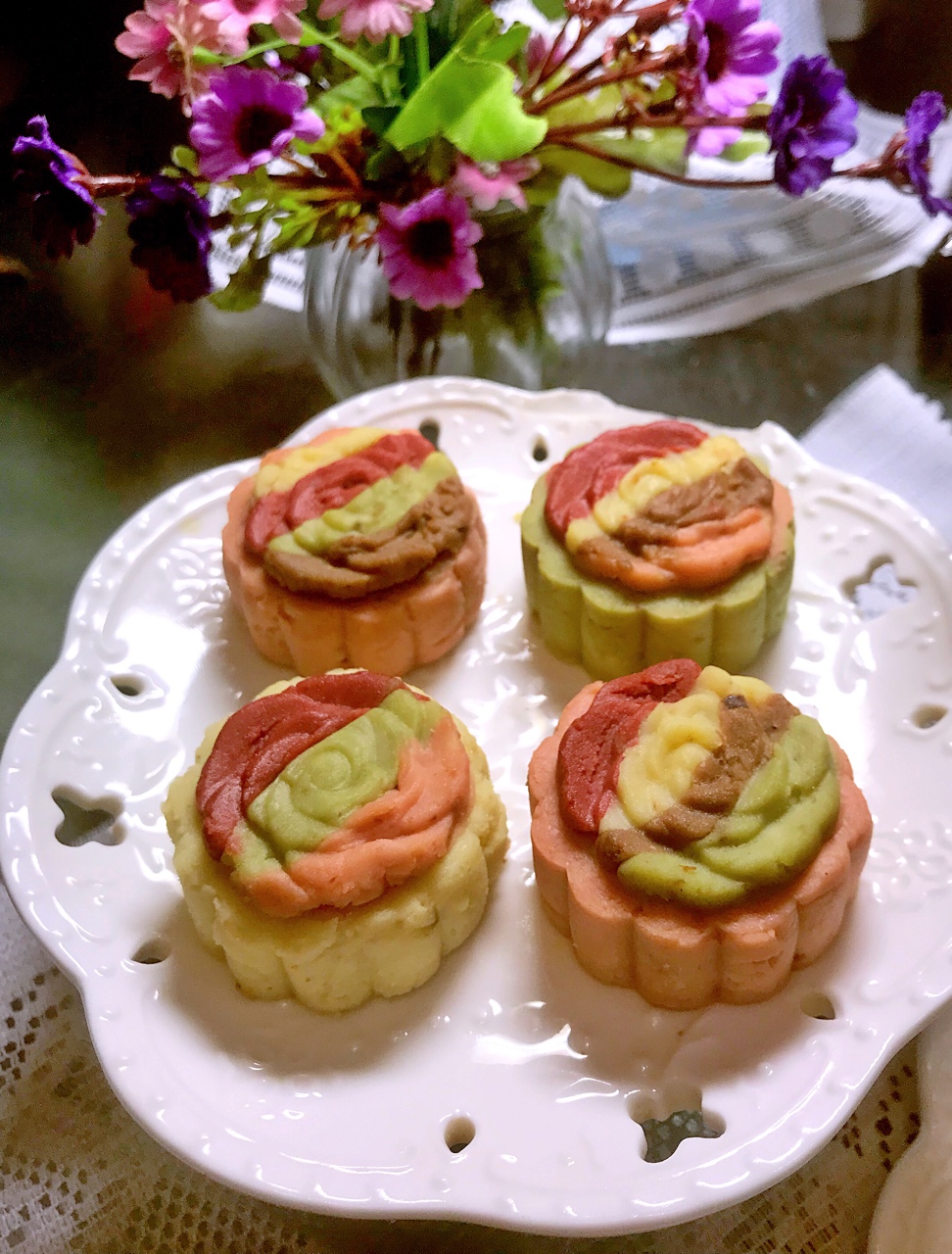 彩虹绿豆月饼（低油低糖无色素版）