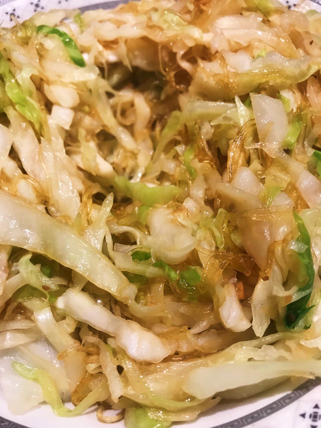 金钩银丝高丽菜的做法