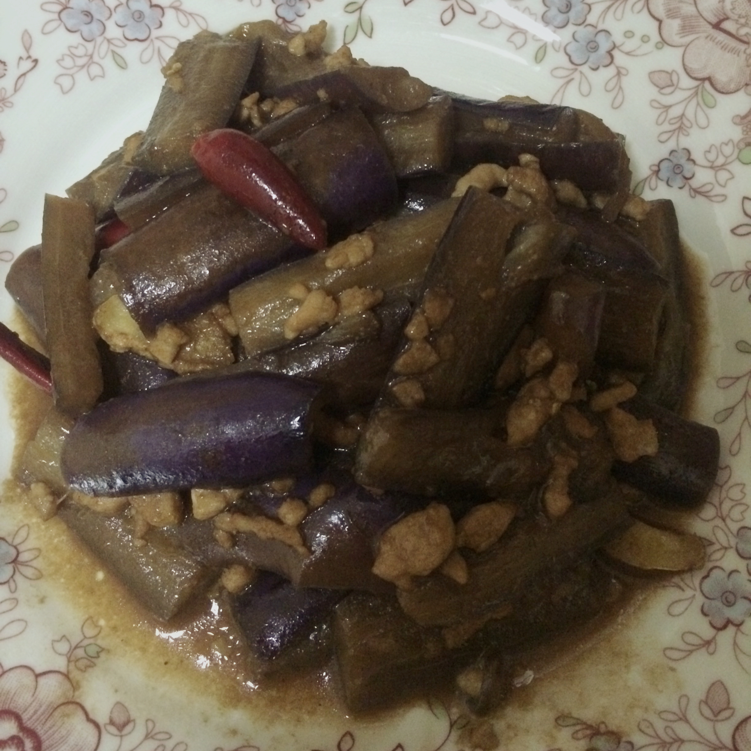 红烧肉沫茄子