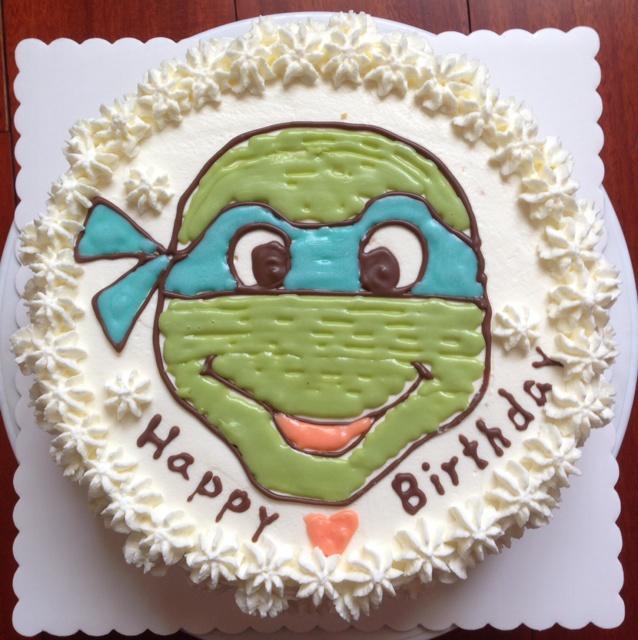 2人做过这道菜高豆豆-mama干儿子要忍者神龟蛋糕,想来想去用了彩色