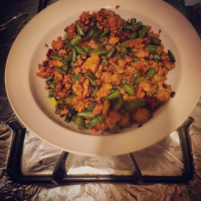 肉沫豆角下饭菜