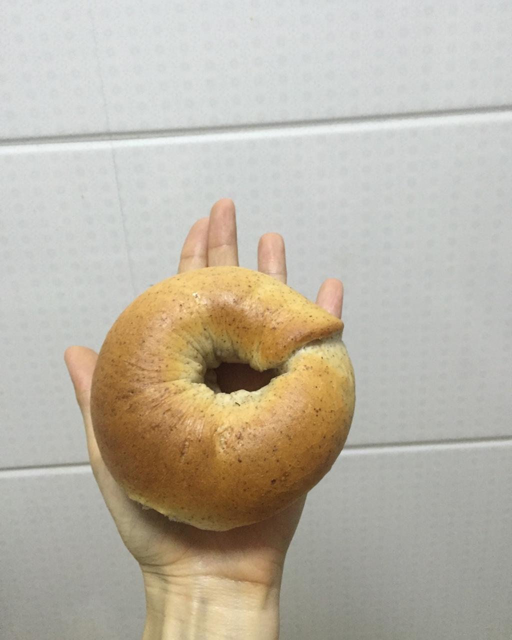 （无油）全麦黑麦贝果bagel~咬劲十足，越嚼越香
