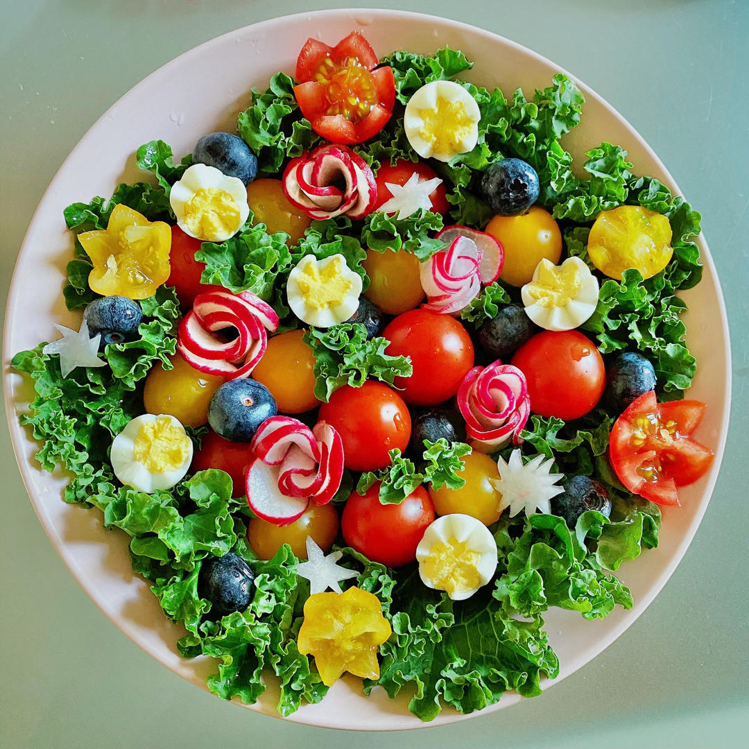 🌸花开富贵∣时蔬玫瑰花朵沙拉🌸