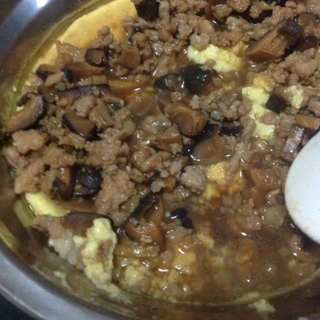 香菇肉末蒸水蛋