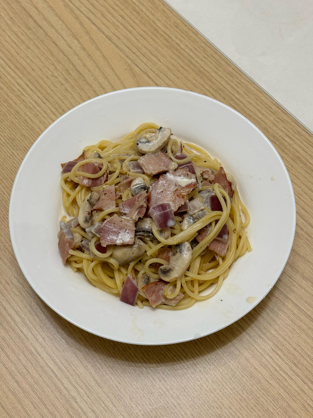 奶油蘑菇培根意大利面