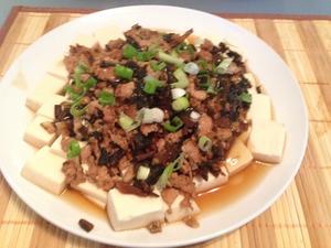 单身快手菜梅菜肉末蒸豆腐的做法 步骤8