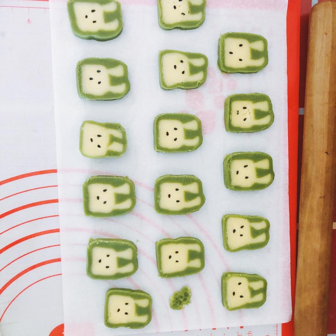 抹茶兔兔曲奇（比熊猫简单！超详细实物图+超良心手绘图）