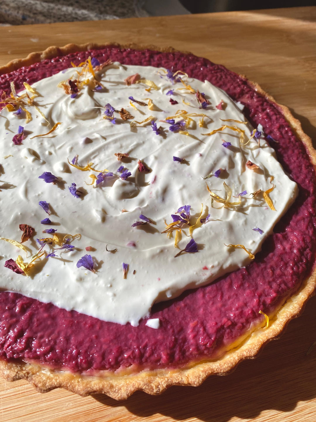 雪绒树莓乳酪派