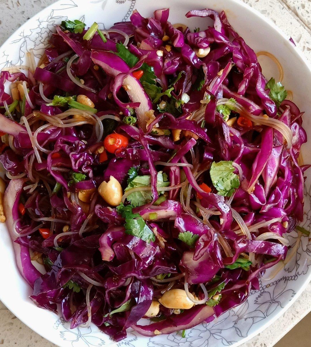 紫甘蓝拌粉丝