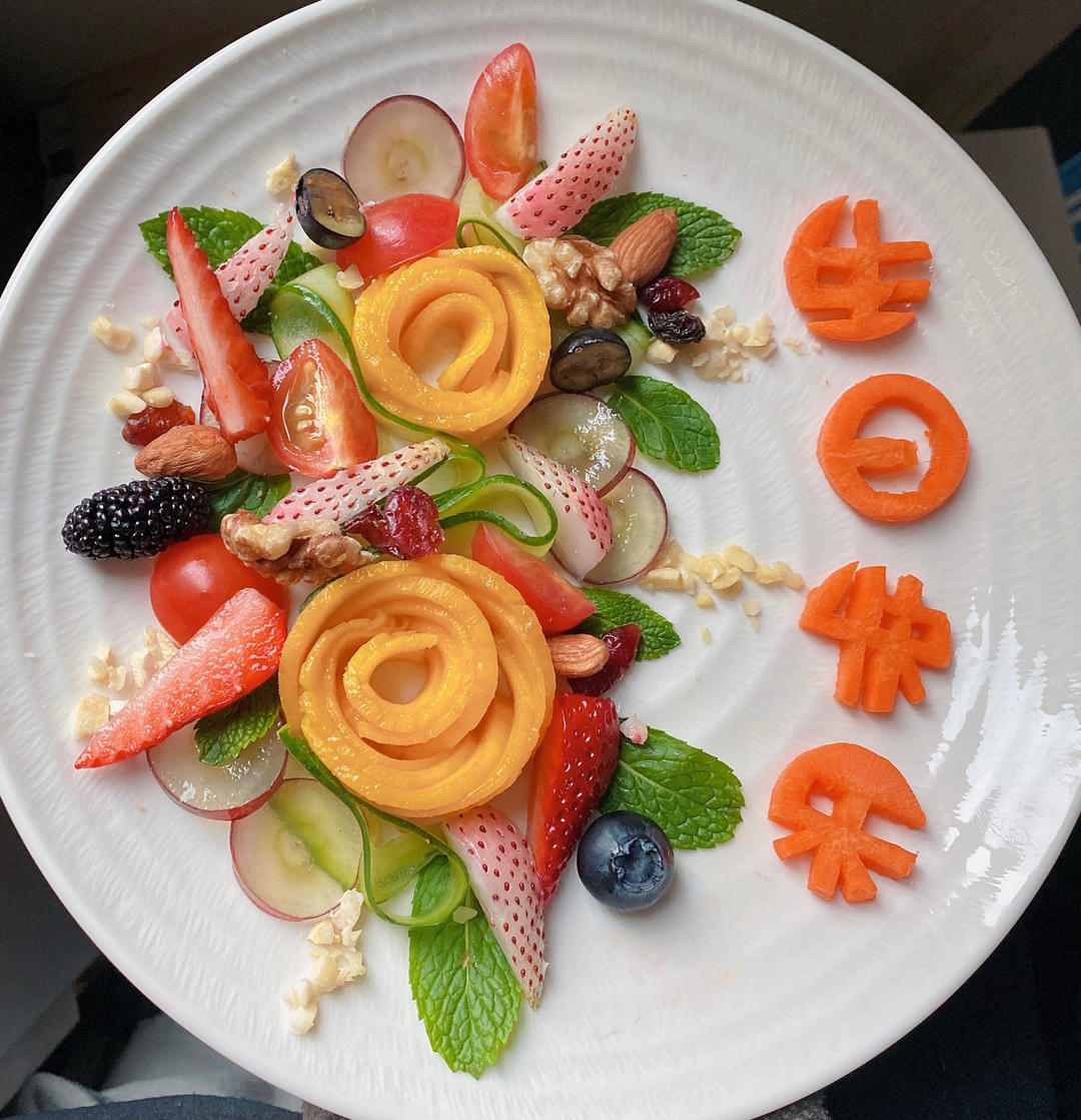 芒果也内卷？这样做很哇塞！【芒果花Salad摆盘】