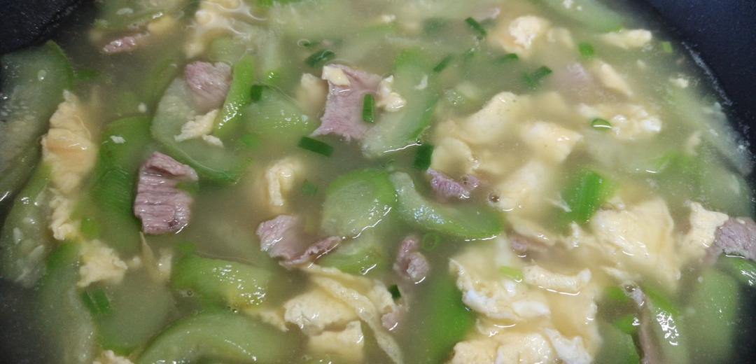 鸡蛋丝瓜肉片汤