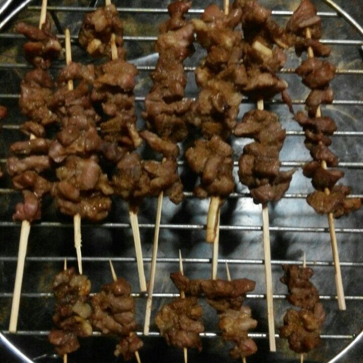 微波炉速成羊肉串