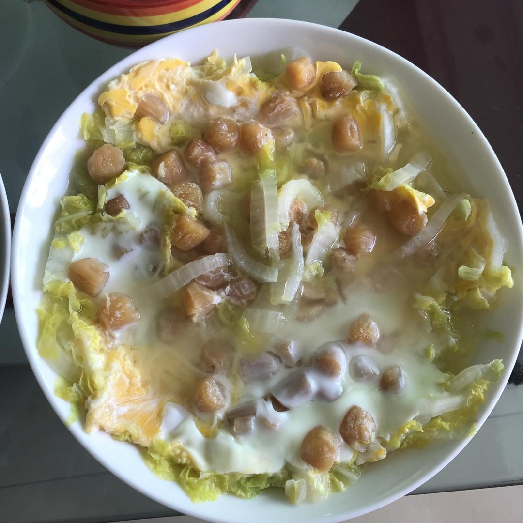 素赛螃蟹----干贝白菜滑蛋