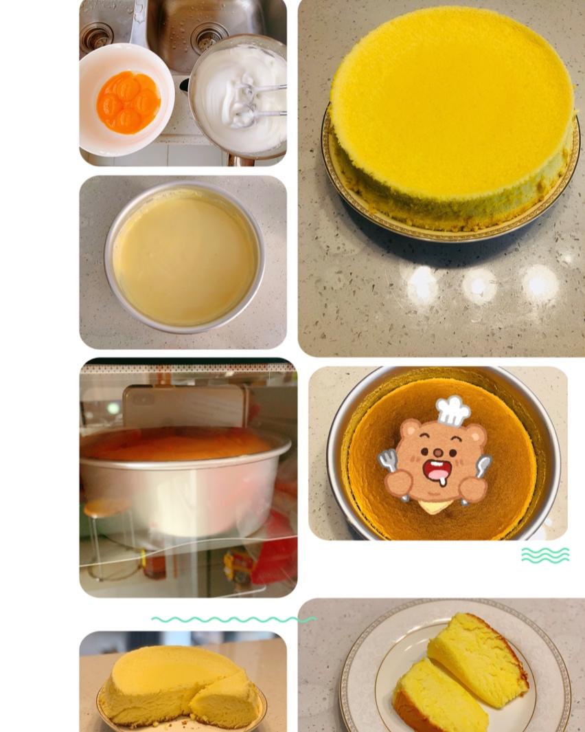 8寸戚风蛋糕，蛋糕坯