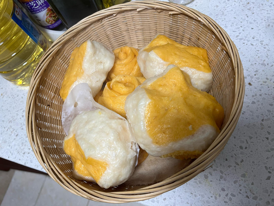 紫薯开花馒头（一次发酵双色馒头）