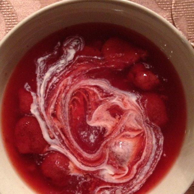 奶油草莓汤的做法