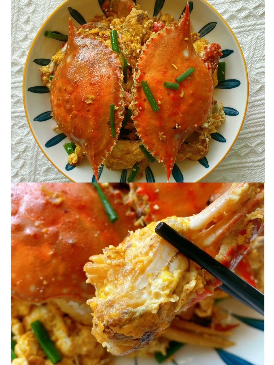 1人做过这道菜收藏安然吖-用料梭子蟹2只油3勺生抽2勺料酒3勺鸡蛋3个