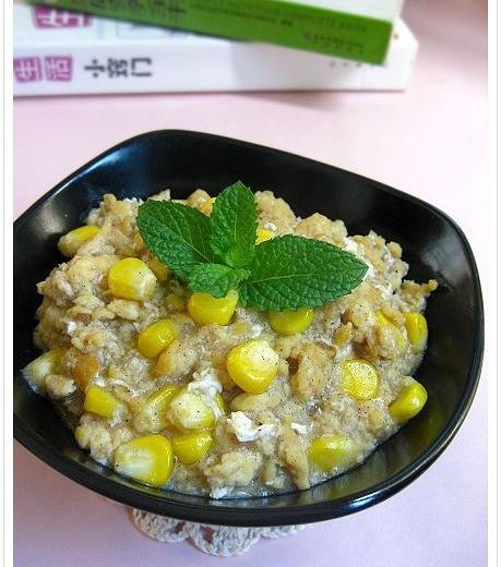 椰香玉米鸡蓉的做法