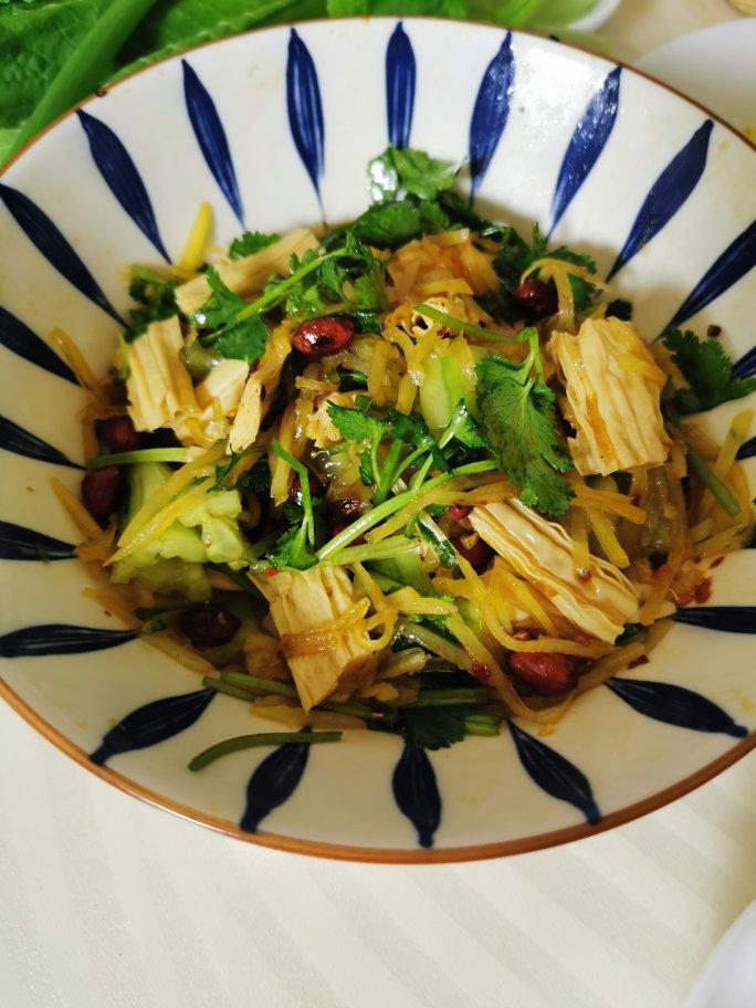 粉冰糖做的韩式拌花菜