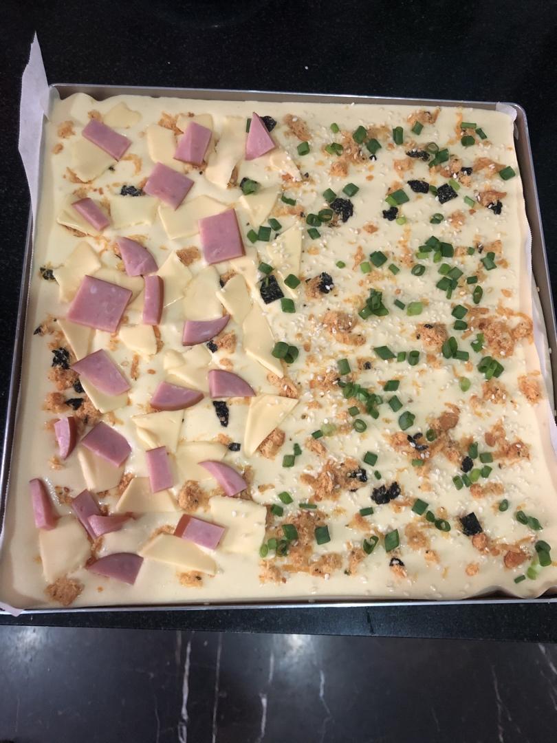 芝麻香葱肉松蛋糕（咸味）