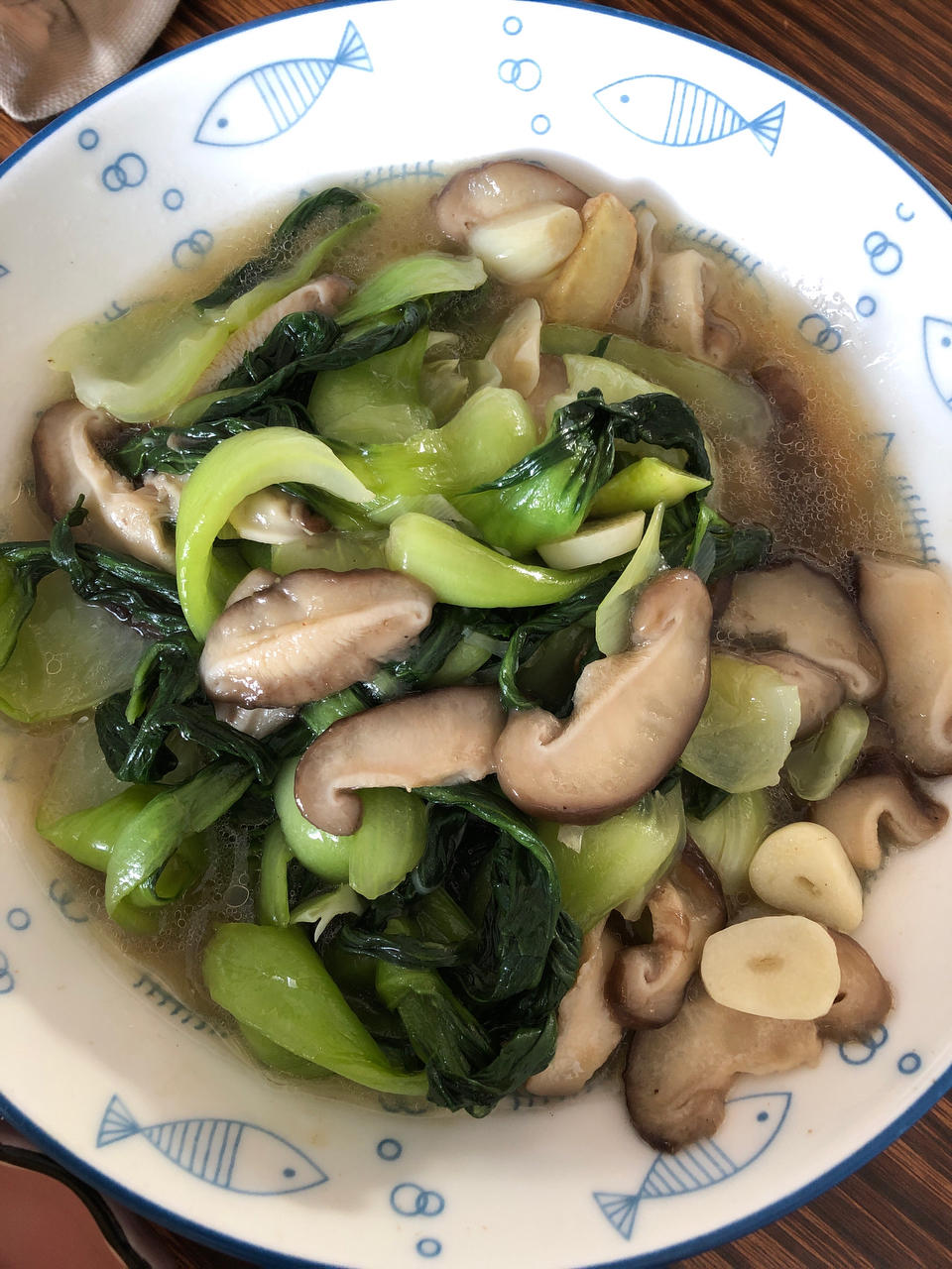 简易版香菇扒油菜