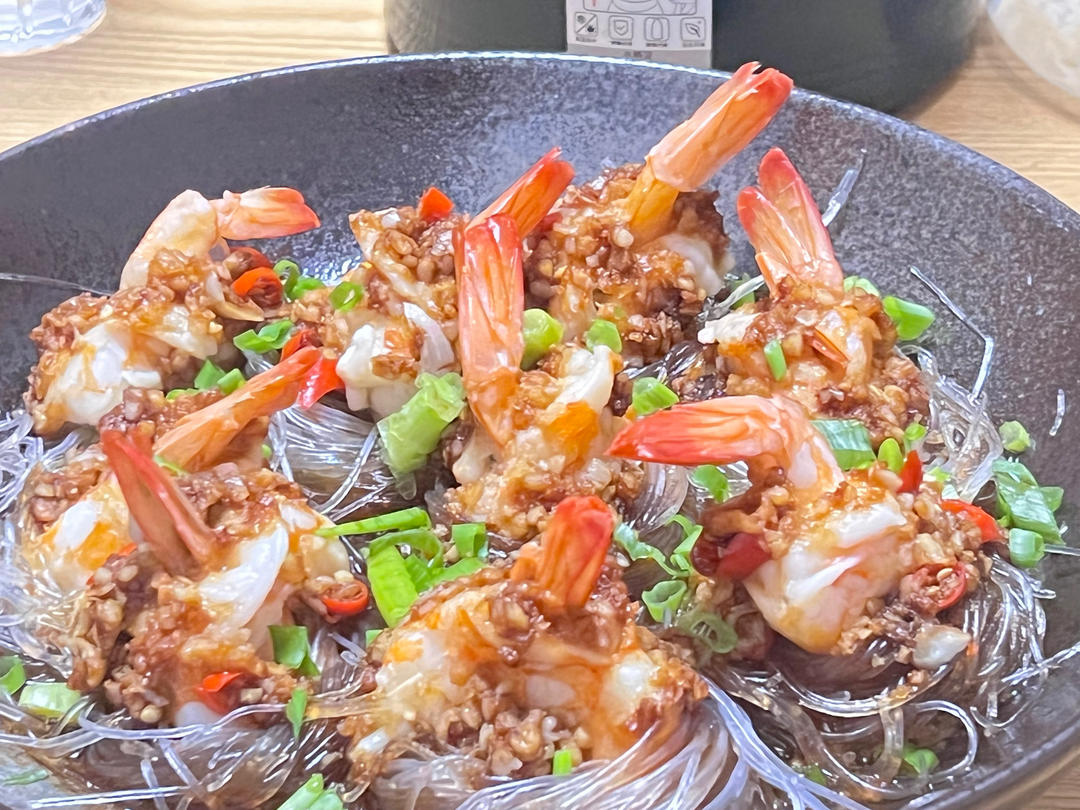 年夜菜之腰缠万贯~蒜蓉粉丝蒸虾尾